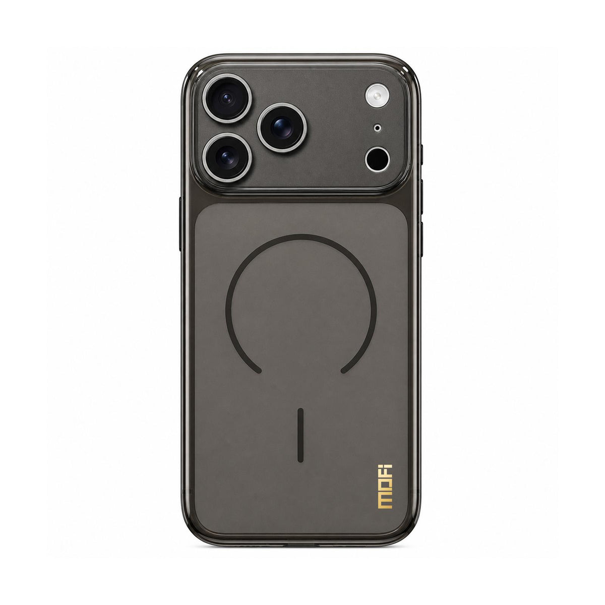 Compatible with iPhone 18 Pro Max MOFI Minimal Series Frosted Semi-Transparen TPU Phone Case with Lens Film - Black