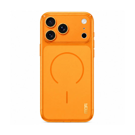 Compatible with iPhone 18 Pro Max MOFI Minimal Series Frosted Semi-Transparen TPU Phone Case with Lens Film - Orange