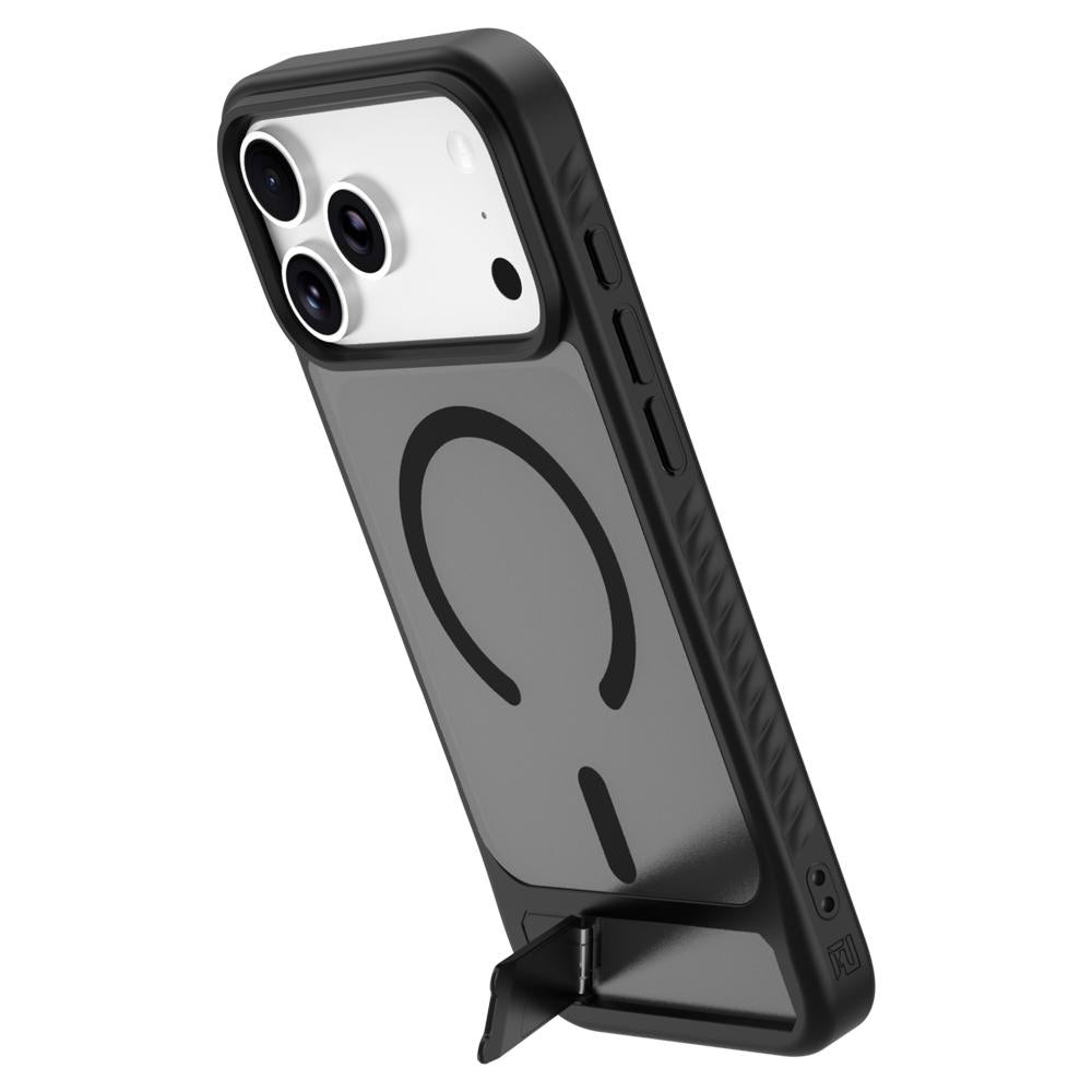Compatible with iPhone 18 Pro Max & 17 Pro Max LeReach Le-Chic Series Invisible Holder Magnetic Phone Case - Black