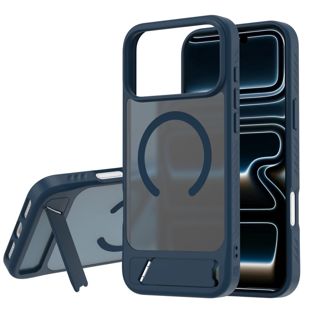 Compatible with iPhone 18 Pro LeReach Le-Chic Series Invisible Holder Magnetic Phone Case - Blue
