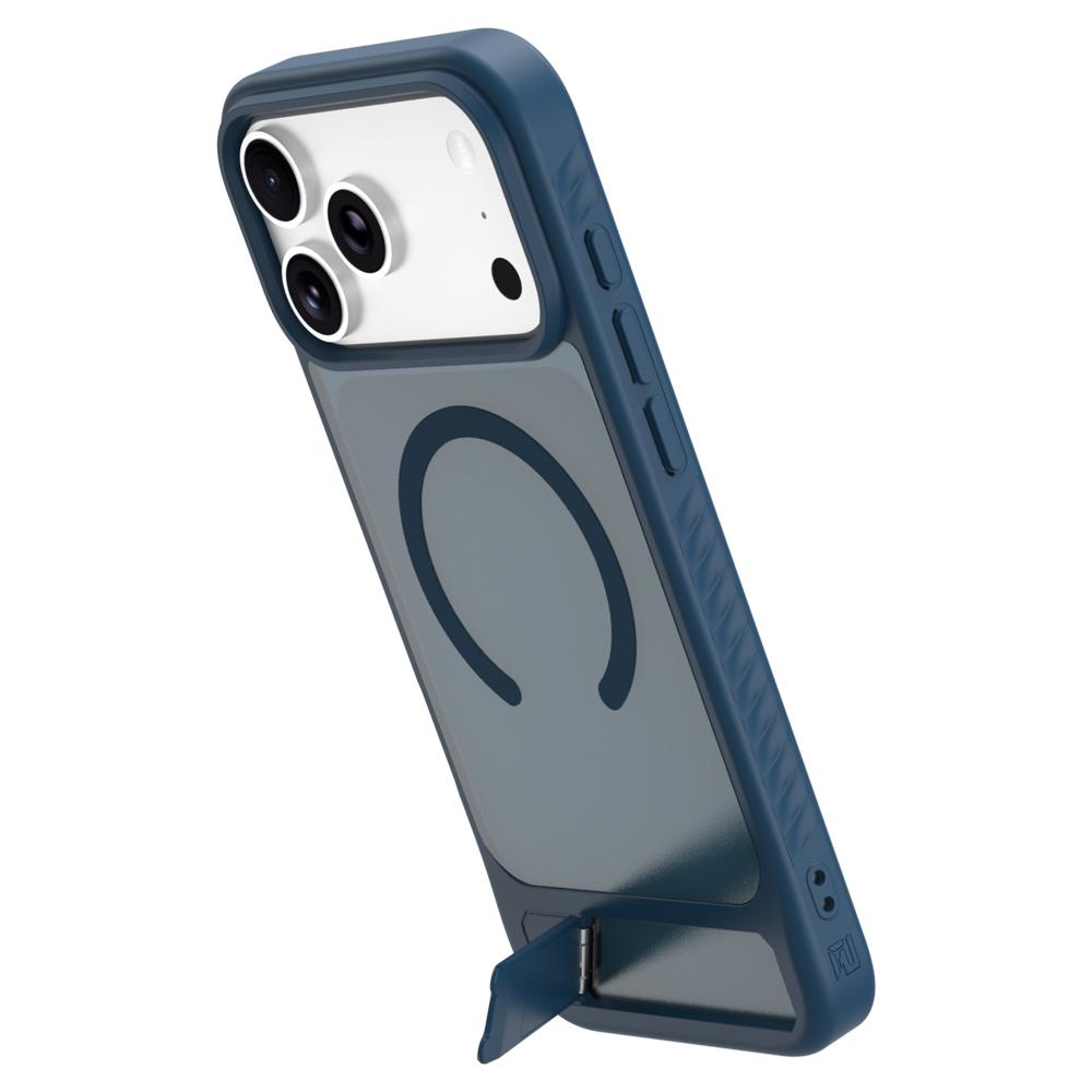 Compatible with iPhone 18 Pro LeReach Le-Chic Series Invisible Holder Magnetic Phone Case - Blue