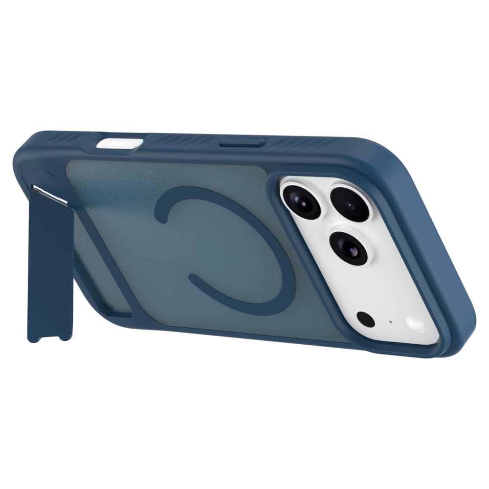 Compatible with iPhone 18 Pro LeReach Le-Chic Series Invisible Holder Magnetic Phone Case - Blue
