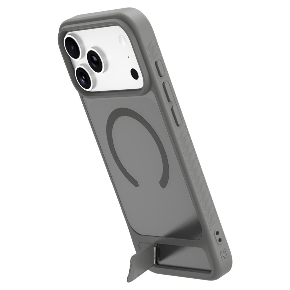 Compatible with iPhone 18 Pro & 17 Pro LeReach Le-Chic Series Invisible Holder Magnetic Phone Case - Grey
