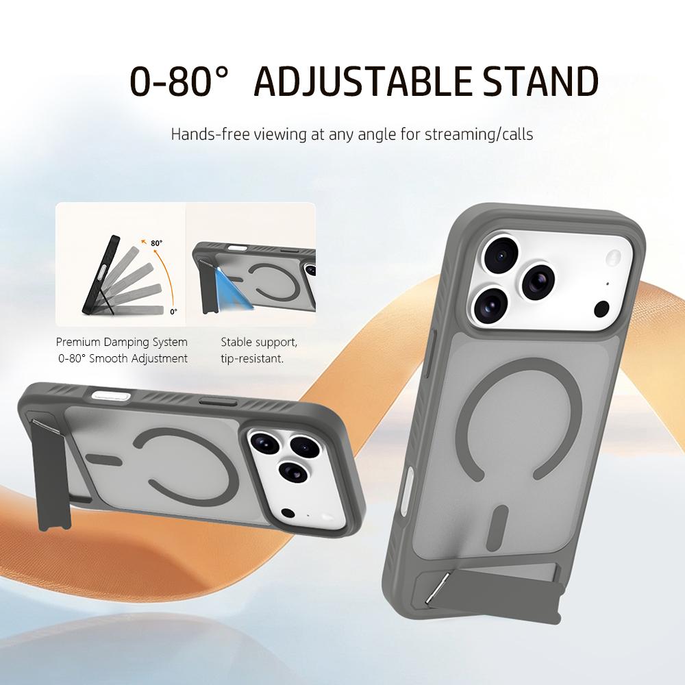 Compatible with iPhone 18 Pro Max & 17 Pro Max LeReach Le-Chic Series Invisible Holder Magnetic Phone Case - Black
