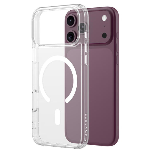 Compatible with iPhone 18 Pro Max LeReach TOC Clear Series Dual-Composite Armor TPU + Acrylic Shockproof Magnetic Phone Case - Transparent