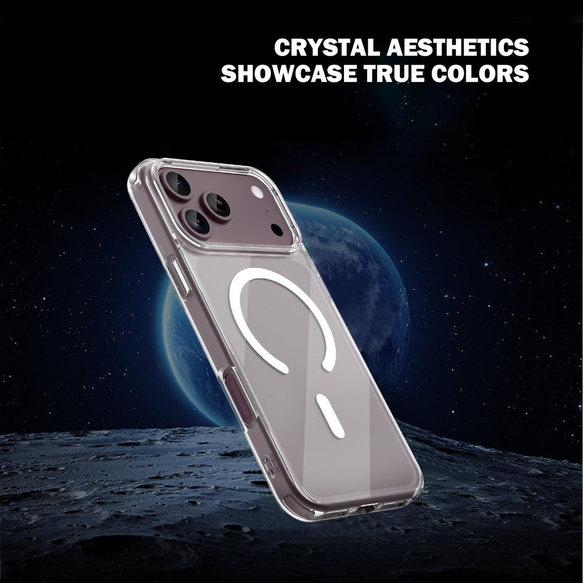 Compatible with iPhone 18 Pro Max LeReach TOC Clear Series Dual-Composite Armor TPU + Acrylic Shockproof Magnetic Phone Case - Transparent