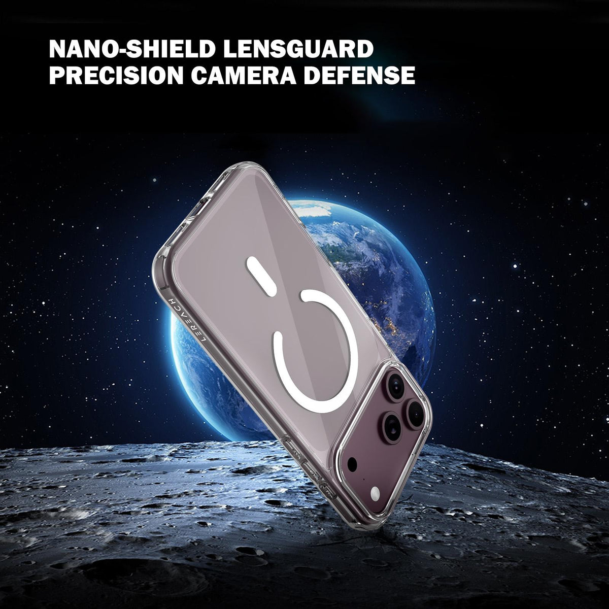 Compatible with iPhone 18 Pro Max LeReach TOC Clear Series Dual-Composite Armor TPU + Acrylic Shockproof Magnetic Phone Case - Transparent