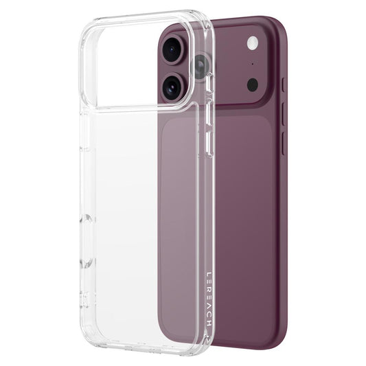Compatible with iPhone 18 Pro Max LeReach TOC Clear Series Composite Armor TPU Acrylic Dual-Layer Shockproof Phone Case - Transparent