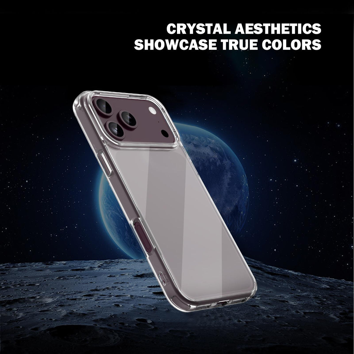 Compatible with iPhone 18 Pro Max LeReach TOC Clear Series Composite Armor TPU Acrylic Dual-Layer Shockproof Phone Case - Transparent
