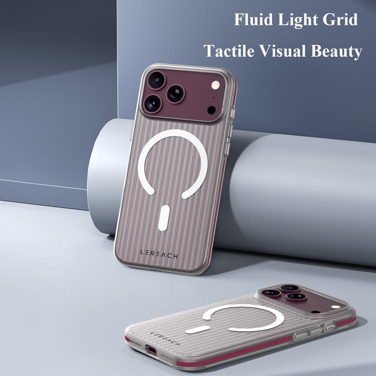 Compatible with iPhone 18 Pro Max LeReach TOC Icicle Series Ice Mist Double-Sided Non-Slip Magnetic Phone Case - White