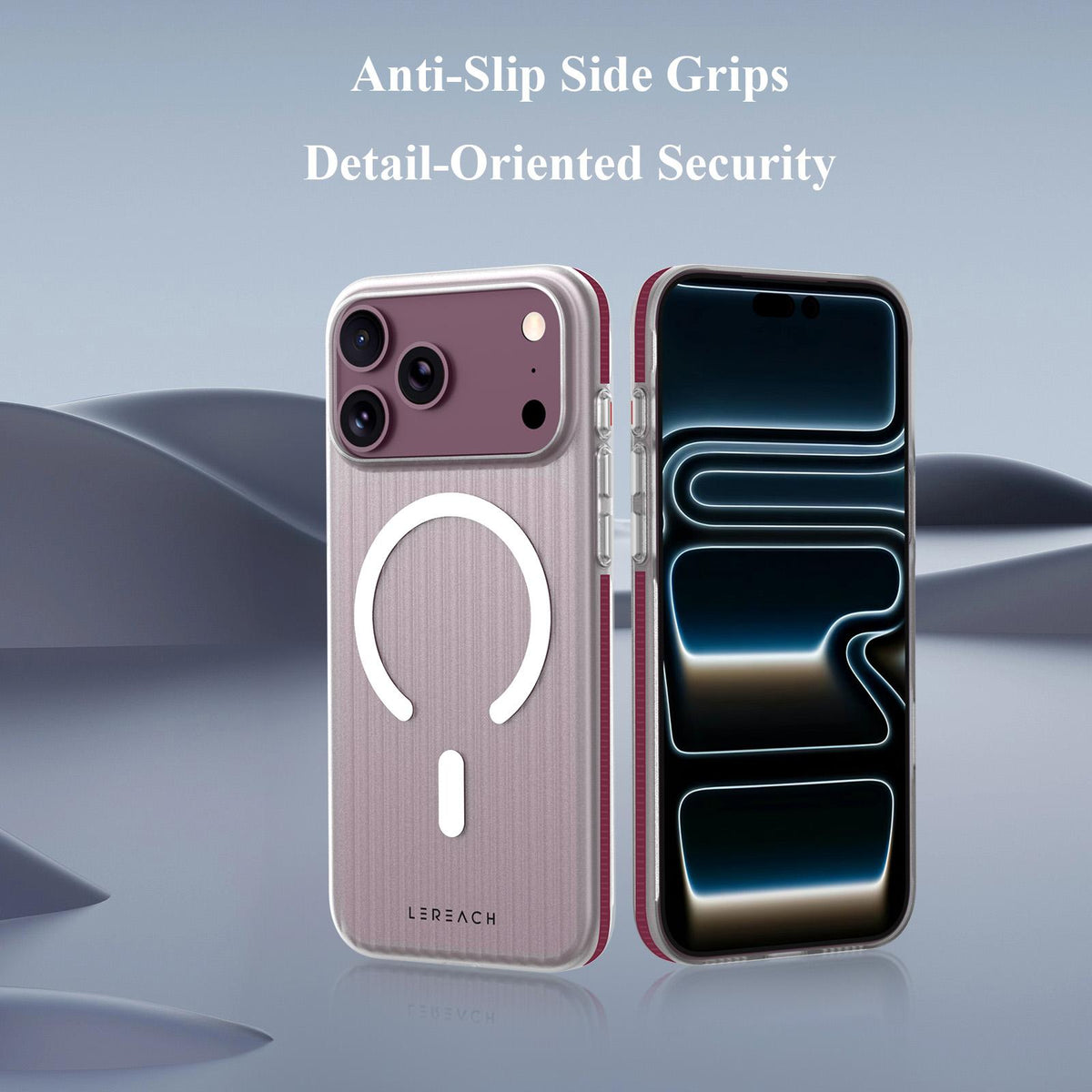 Compatible with iPhone 18 Pro Max LeReach TOC Icicle Series Ice Mist Double-Sided Non-Slip Magnetic Phone Case - White