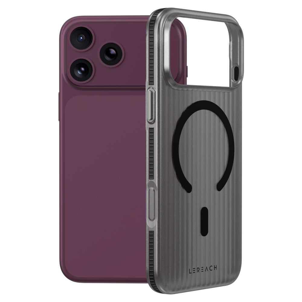 Compatible with iPhone 18 Pro Max LeReach TOC Icicle Series Ice Mist Double-Sided Non-Slip Magnetic Phone Case - Black