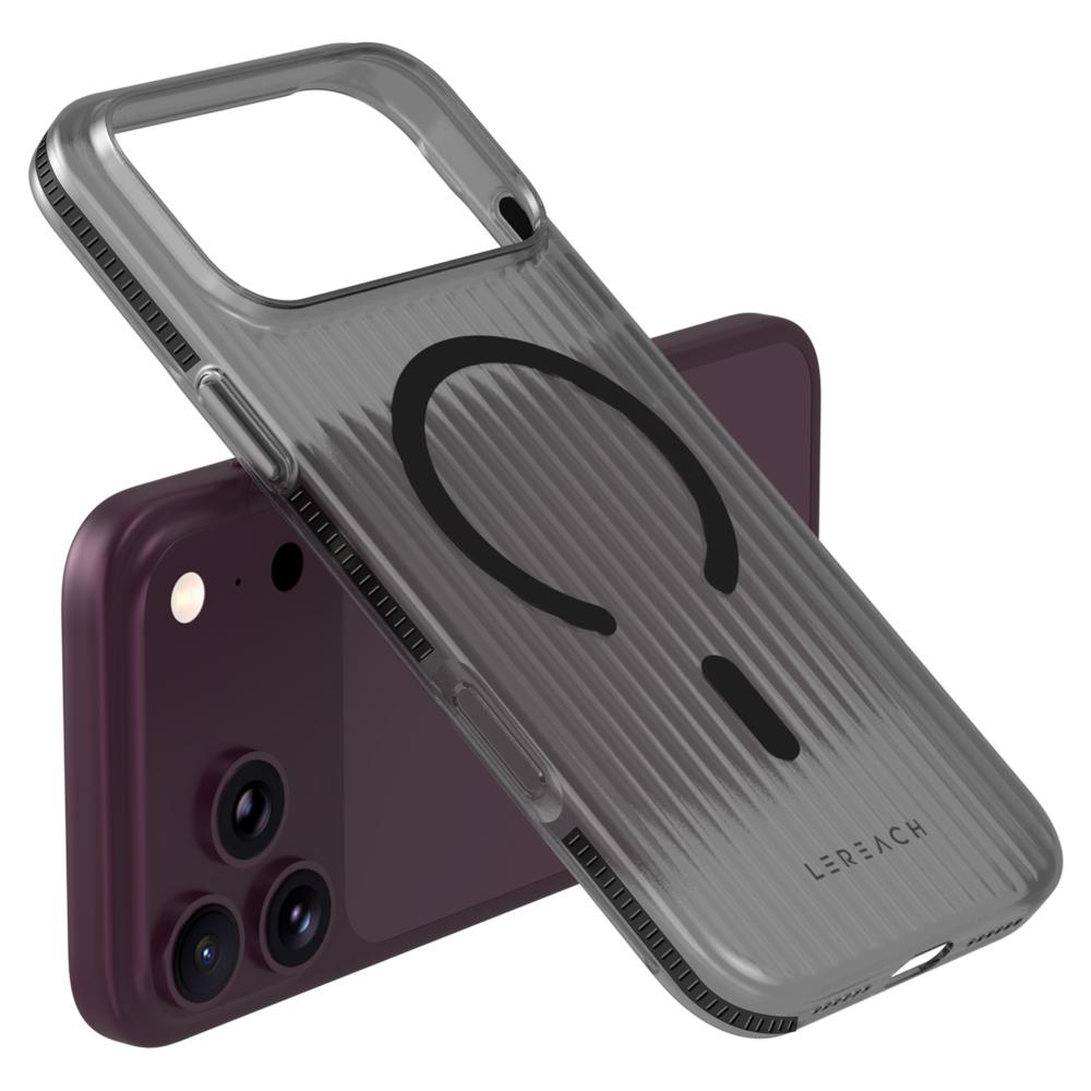 Compatible with iPhone 18 Pro Max LeReach TOC Icicle Series Ice Mist Double-Sided Non-Slip Magnetic Phone Case - Black
