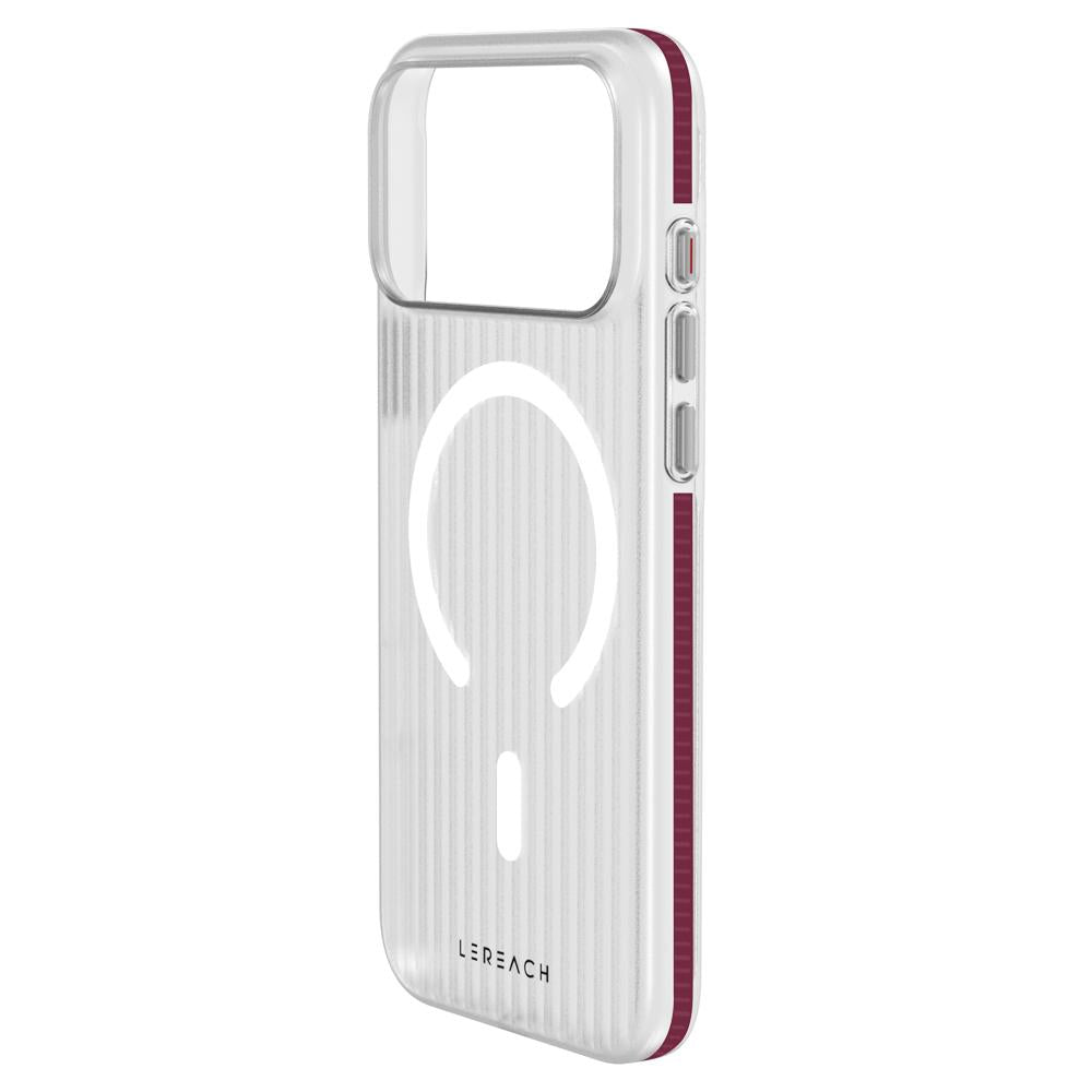 Compatible with iPhone 18 Pro Max LeReach TOC Icicle Series Ice Mist Double-Sided Non-Slip Magnetic Phone Case - Cherry Red