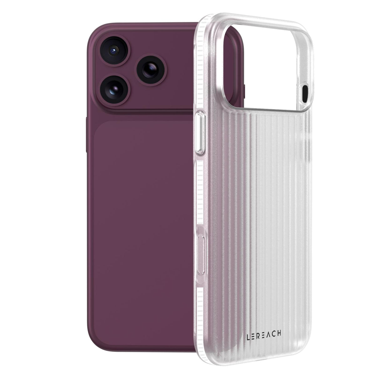Compatible with iPhone 18 Pro LeReach TOC Icicle Series Ice Mist Double-Sided Non-Slip Phone Case - White