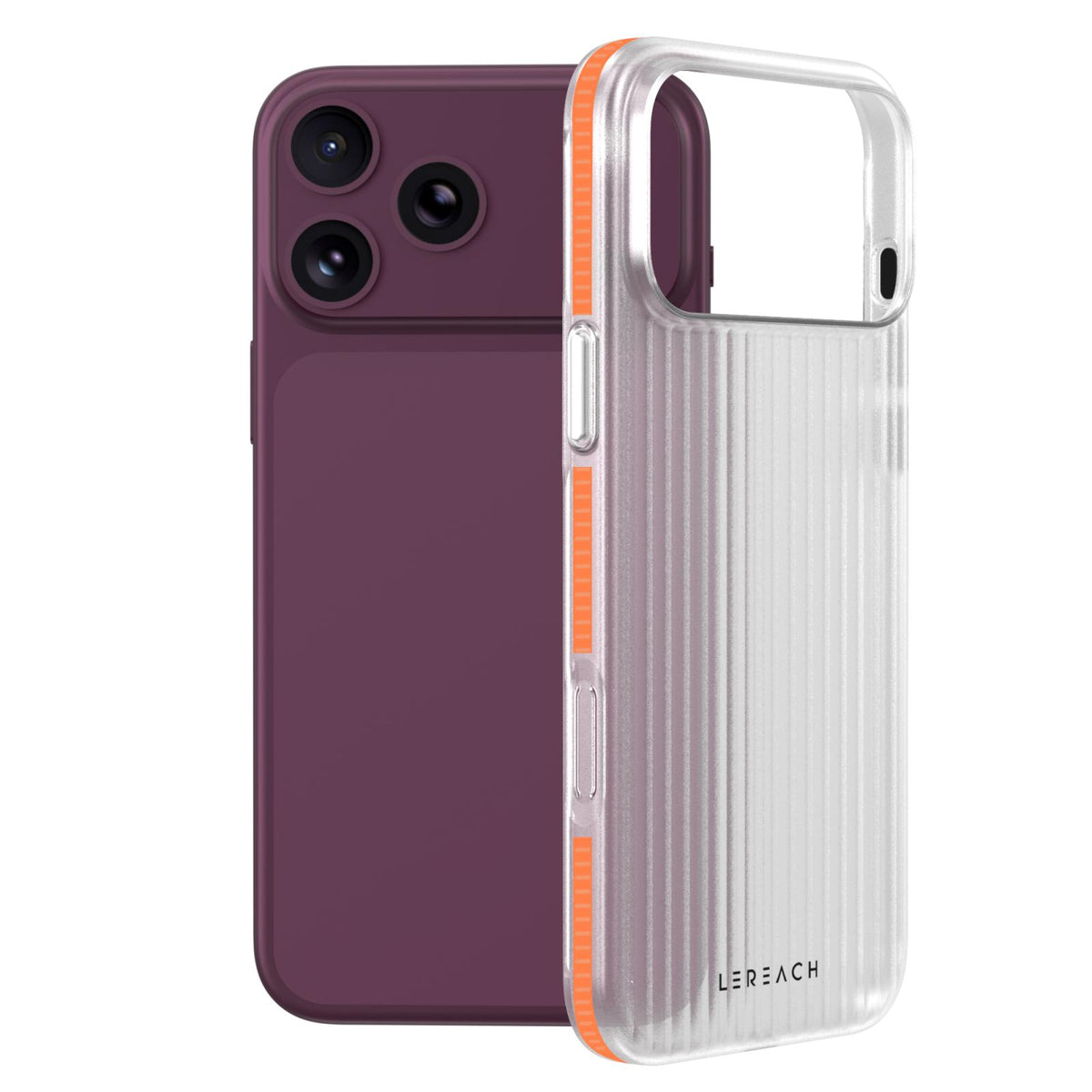Compatible with iPhone 18 Pro Max LeReach TOC Icicle Series Ice Mist Double-Sided Non-Slip Phone Case - Orange