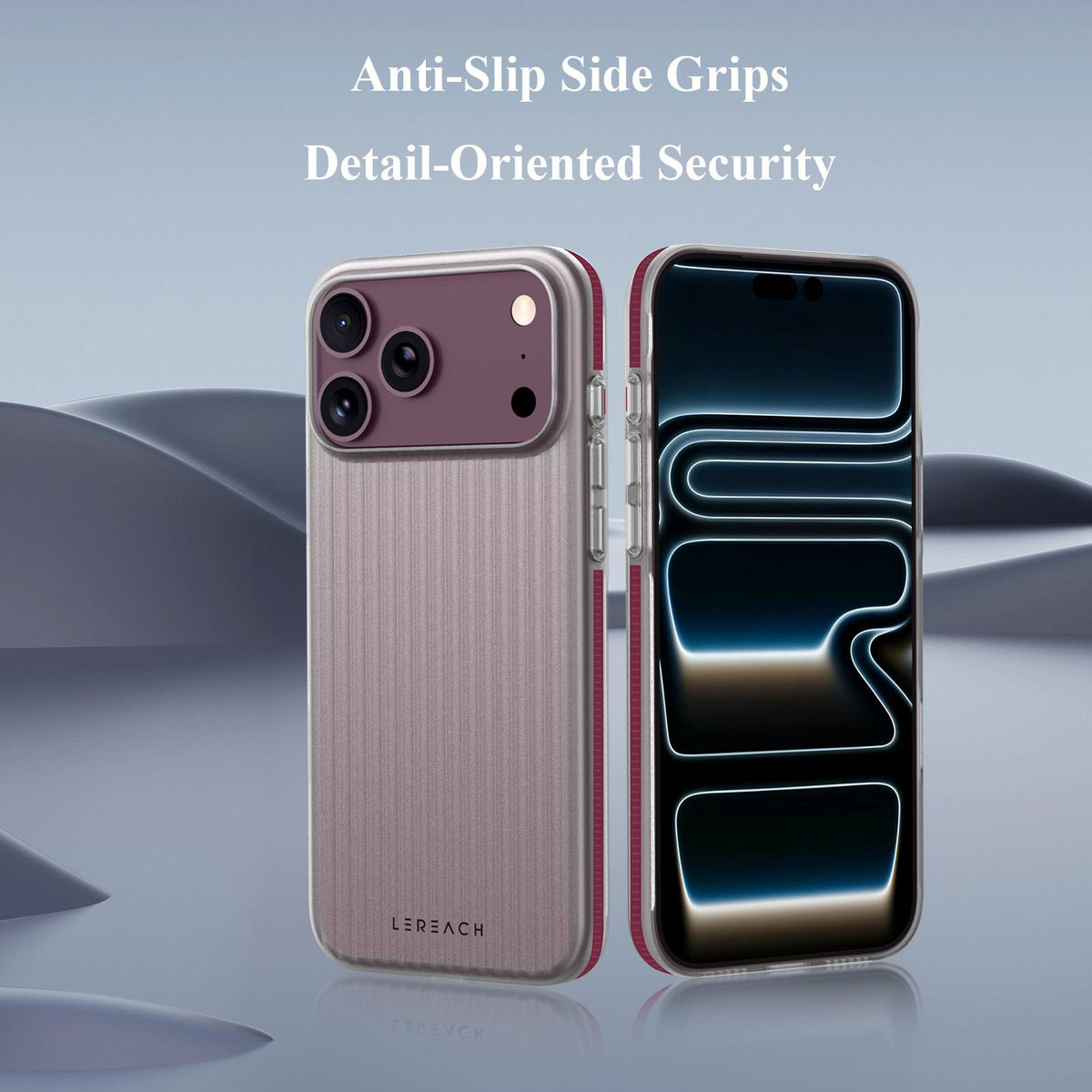 Compatible with iPhone 18 Pro LeReach TOC Icicle Series Ice Mist Double-Sided Non-Slip Phone Case - Orange