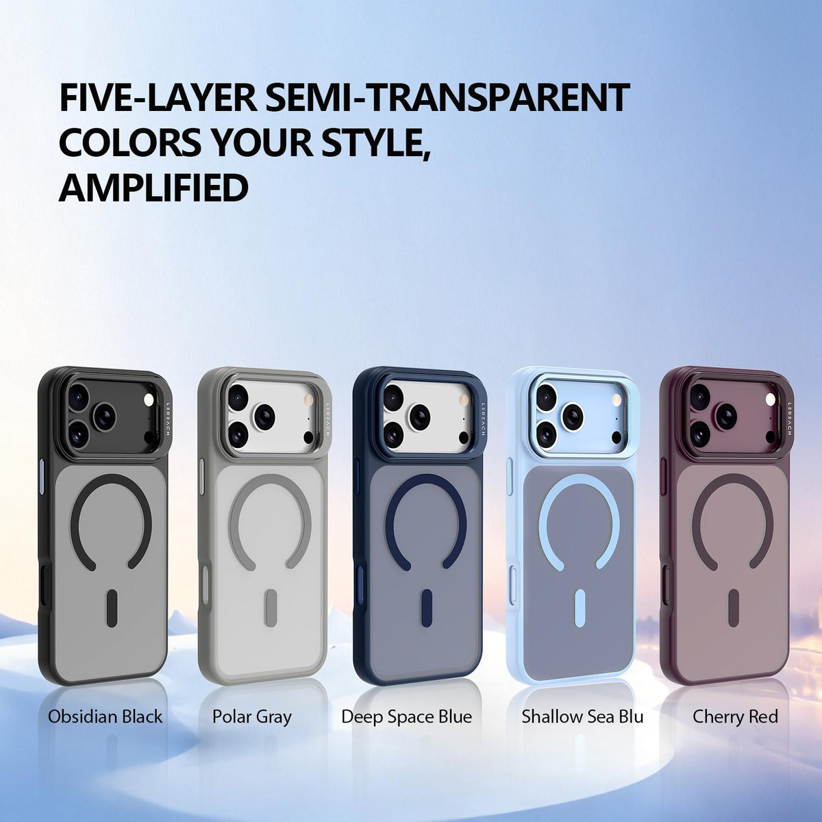 Compatible with iPhone 18 Pro Max LeReach Le-Luster Series Metal Lens Kickstand Magnetic Phone Case - Cherry Red