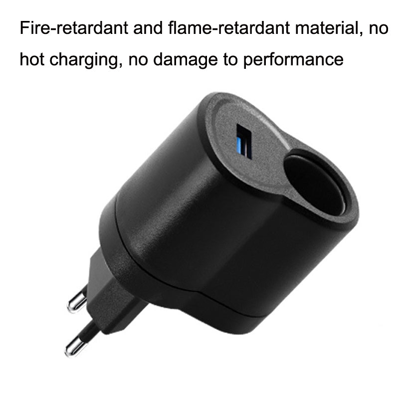 EU Plug Home Cigarette Lighter Socket Car Power Converter, Plug Specifications: