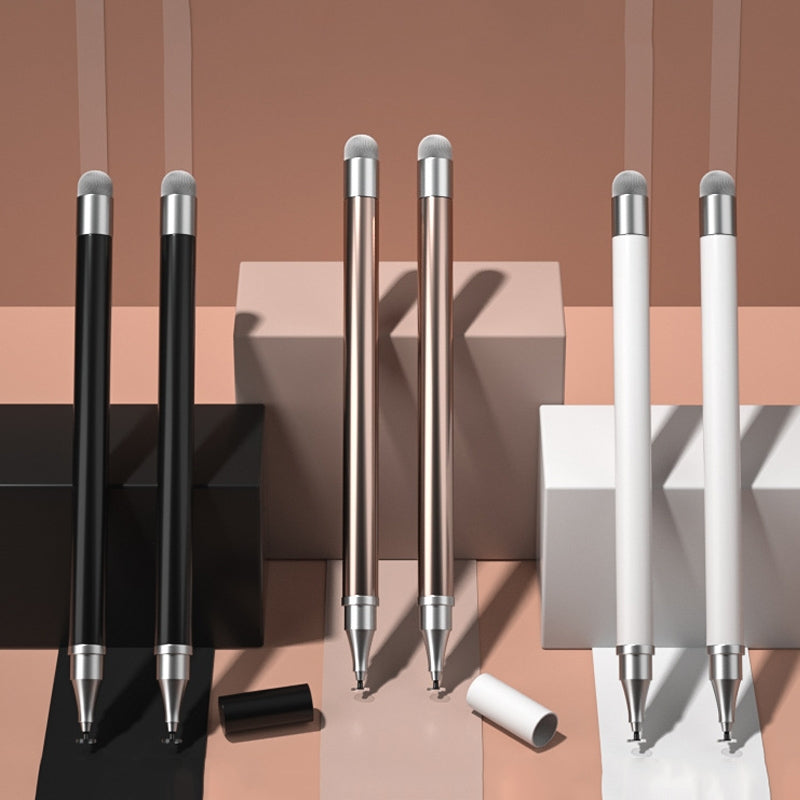 2 PCS Office Painting without Charging Cloth Head Disc Stylus Pen(White)