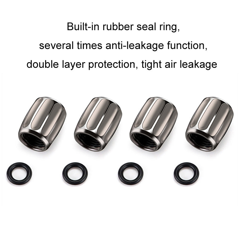 4pcs/set Metal Anti-theft Tyre Core Valve Personalised Conversion Cap, Color: Silver