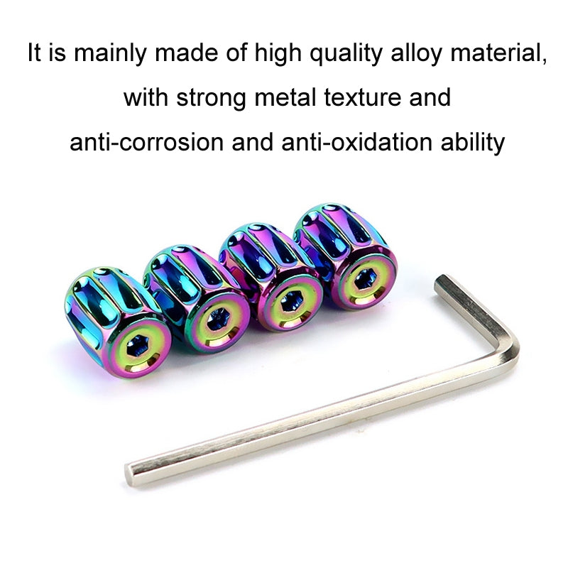 4pcs/set Metal Anti-theft Tyre Core Valve Personalised Conversion Cap, Color: Silver