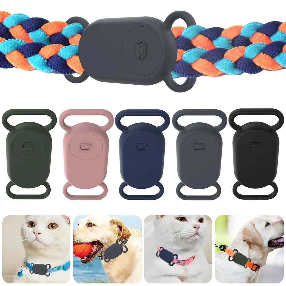 For Samsung Galaxy SmartTag 2 Pet Silicone Life Waterproof Protective Case(Deep Blue)