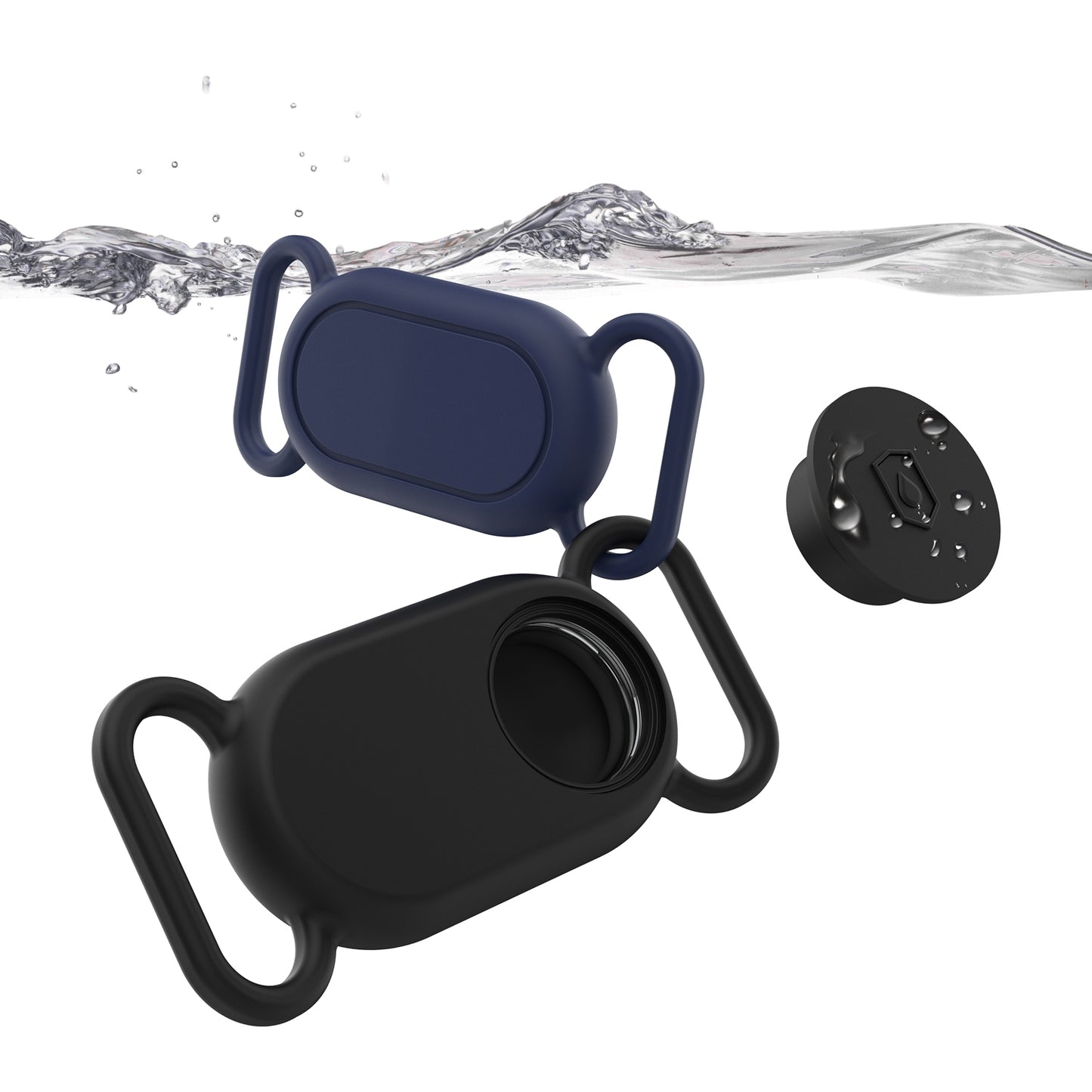 For Samsung Galaxy SmartTag 2 Pet Silicone Life Waterproof Protective Case(Deep Blue)