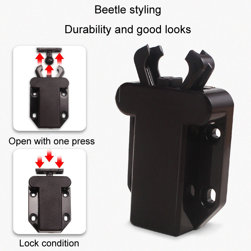 Bouncing Press Type Cabinet Door Catches Self Lock Hidden Drawer Cupboard Door Closer(Black)