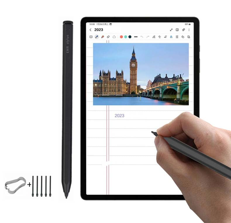 4096 Grade Pressure Sensitive EMR Stylus, Style: D-002 Standard+5 Felt Tips+1 Pen Clip