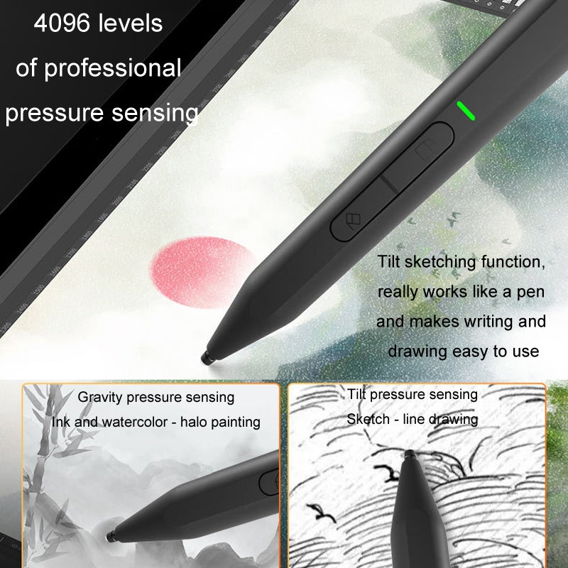 C582S For Microsoft Surface Stylus Pen Anti-Mistouch 4096 Pressure Sensitive Touch Pen Support lnk Bluetooth Function(Black)