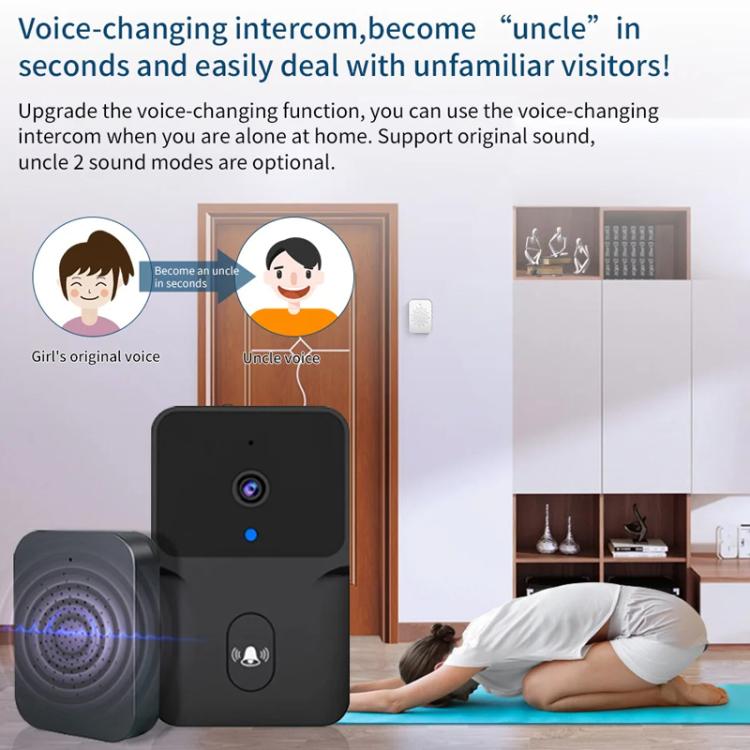 M8 WiFi Video Doorbell Supports Tuya APP Remote HD Night Vision Voice Intercom(Black)
