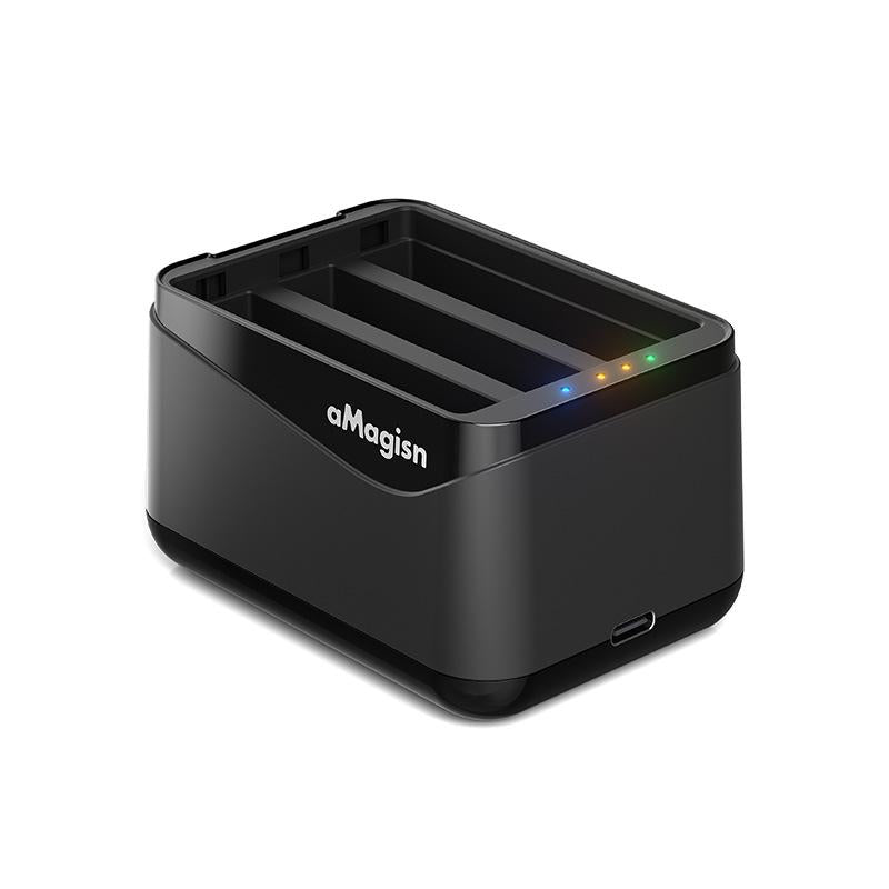 For Insta360 X5 Camera AMagisn Battery Charger Fast Charging Station For 3 Batteries Simultaneously