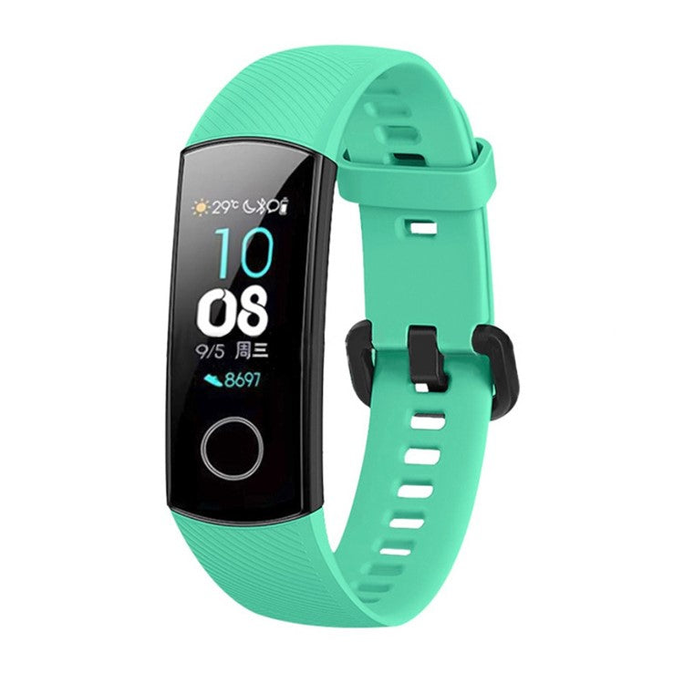 Silicone Bracelet Strap Watch Strap Adjustable Wristband Replacement for Honor Band 5 - Lake Blue