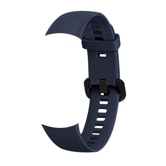 Silicone Bracelet Strap Watch Strap Adjustable Wristband Replacement for Honor Band 5 - Dark Blue