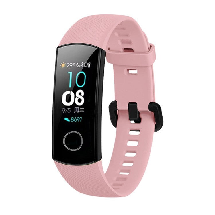 Silicone Bracelet Strap Watch Strap Adjustable Wristband Replacement for Honor Band 5 - Dark Blue