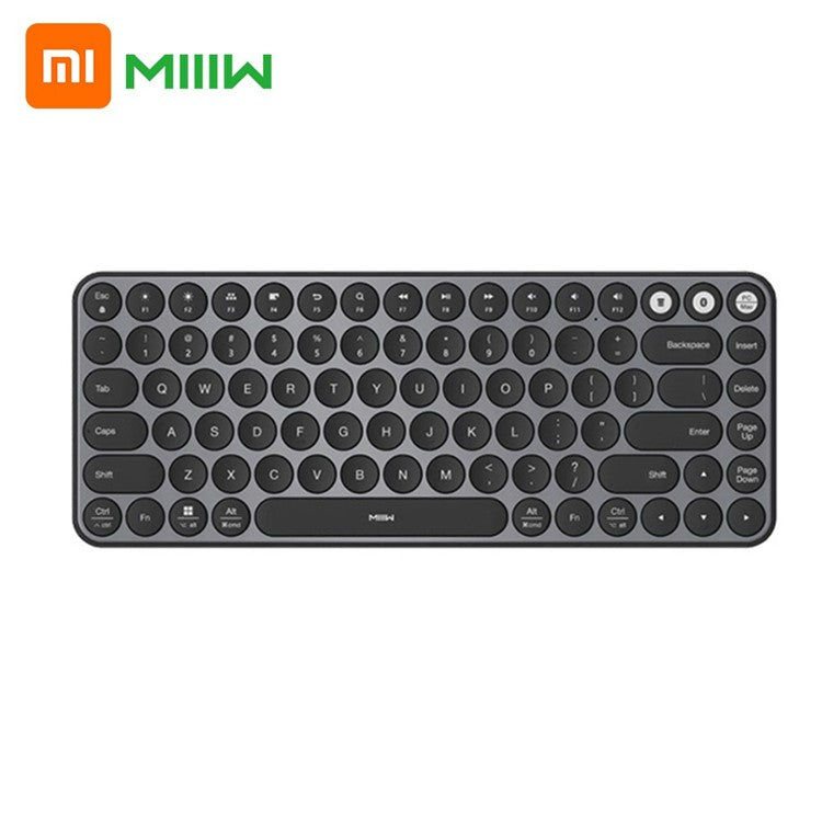 MIIIW MWXKT01 Bluetooth Keyboard Portable Mini Dual Mode (Bluetooth 4.2 + 2.4G) Wireless Keyboard with 85-Key Round Keycaps for Mac/iPad/iPhone/Windows/iOS/Android - Black