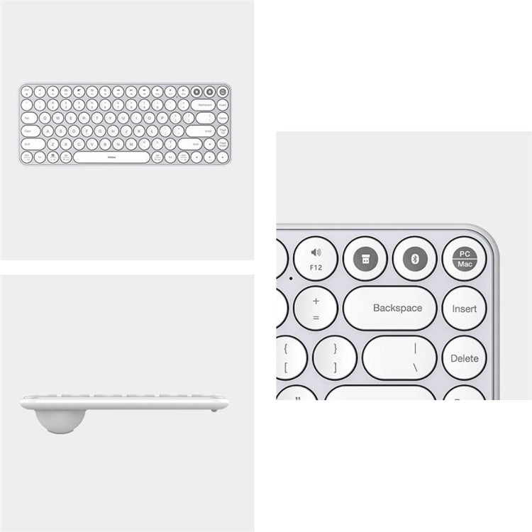 MIIIW MWXKT01 Bluetooth Keyboard Portable Mini Dual Mode (Bluetooth 4.2 + 2.4G) Wireless Keyboard with 85-Key Round Keycaps for Mac/iPad/iPhone/Windows/iOS/Android - Black