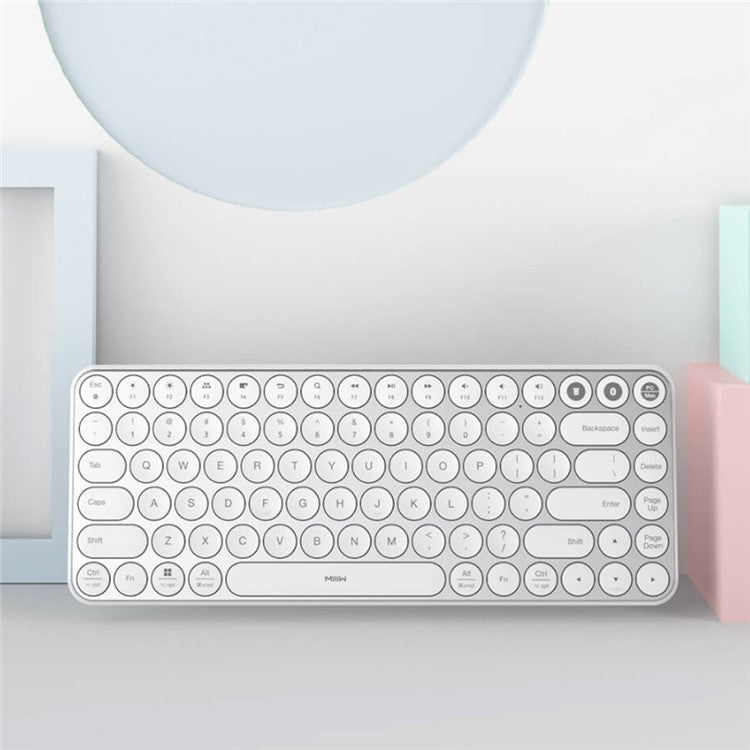 MIIIW MWXKT01 Bluetooth Keyboard Portable Mini Dual Mode (Bluetooth 4.2 + 2.4G) Wireless Keyboard with 85-Key Round Keycaps for Mac/iPad/iPhone/Windows/iOS/Android - Black