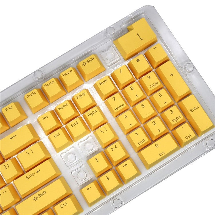 For Mechanical Keyboard 104 Keys Injection Molding PBT Keycap Set - Yellow