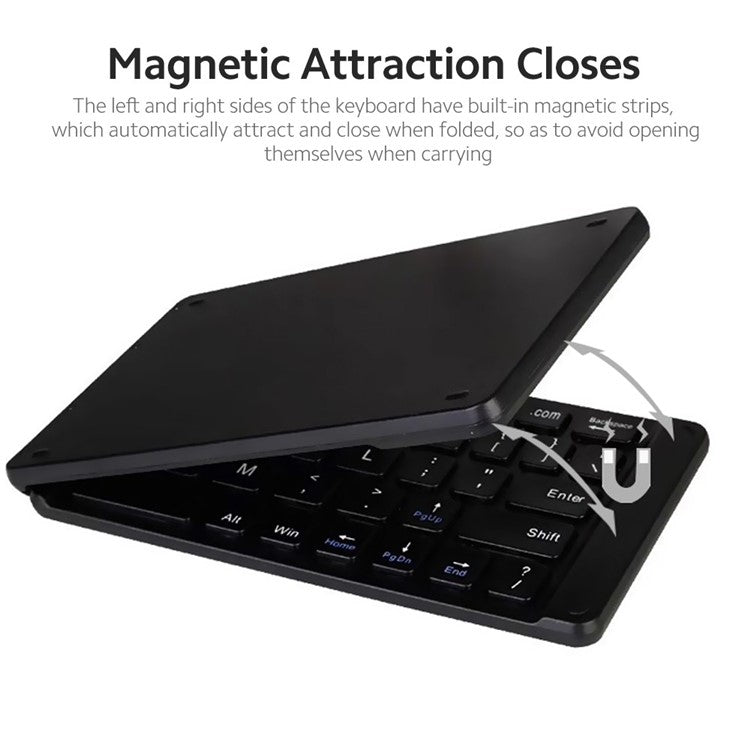 Folding Bluetooth Keyboard Intelligent Matching Home Office Keyboard with Long-lasting Battery Life - Black