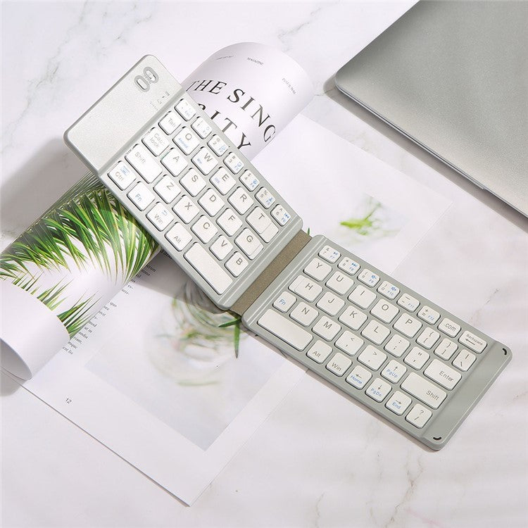 Folding Bluetooth Keyboard Intelligent Matching Home Office Keyboard with Long-lasting Battery Life - White
