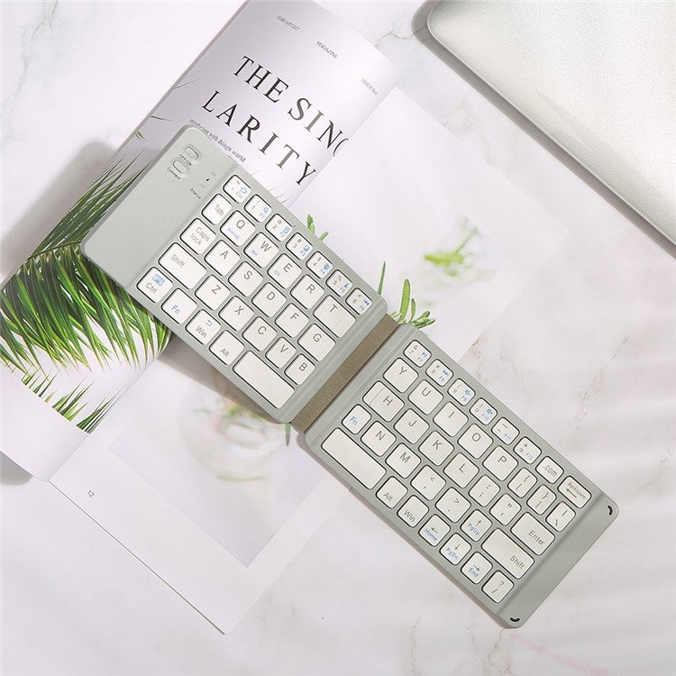 Folding Bluetooth Keyboard Intelligent Matching Home Office Keyboard with Long-lasting Battery Life - White