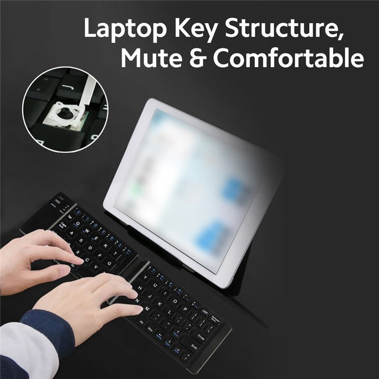 Folding Bluetooth Keyboard Intelligent Matching Home Office Keyboard with Long-lasting Battery Life - White