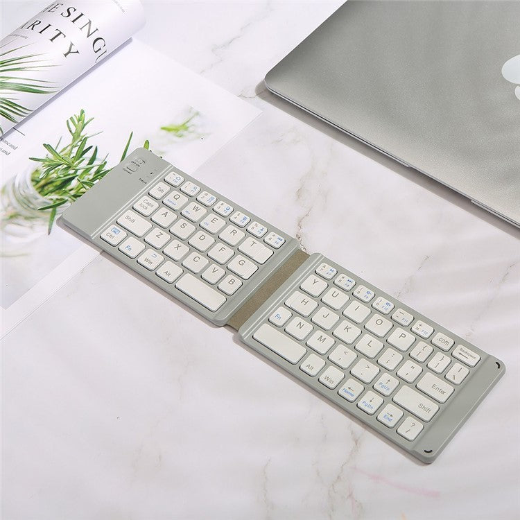 Folding Bluetooth Keyboard Intelligent Matching Home Office Keyboard with Long-lasting Battery Life - White