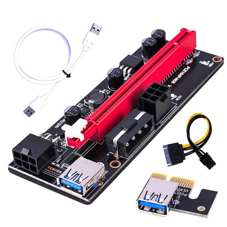 009S 60cm USB 3.0 PCI-E Graphics Graphics Card Extension Cord Adapter Cable PCI-E Riser Powered Adapter Card - White