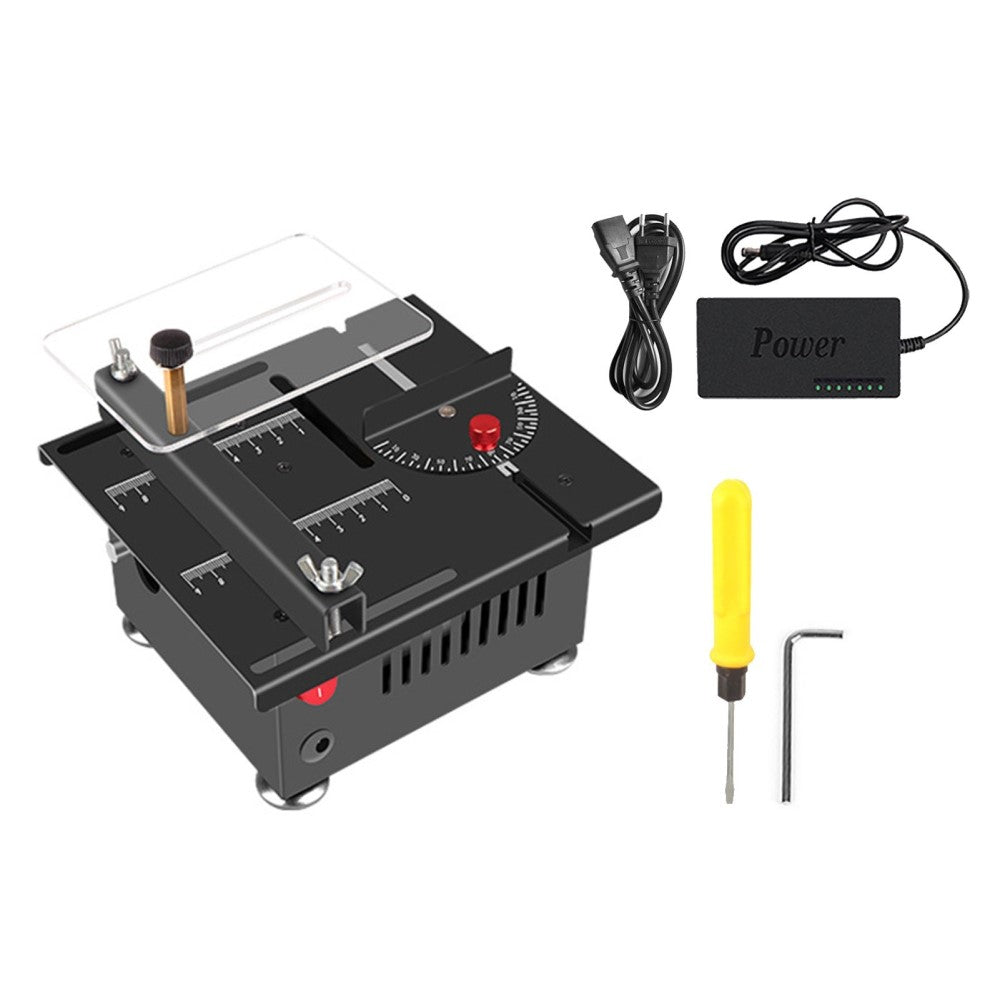 Table Saw Cutting Set 100W Mini Table Saw with 16mm Cutting Depth and Blade Flexible Shaft - EU Plug/Type 3/Liftable Blade