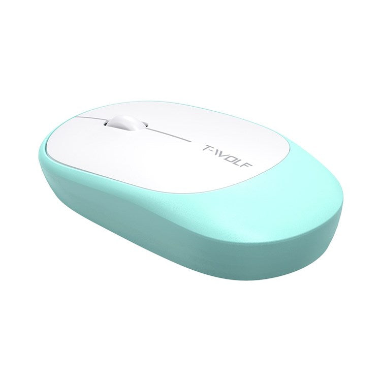 T-WOLF TF770 2.4G Wireless Keyboard Mouse Round Keycap Comfortable Mute Typing Keyboard Mouse Set - Blue