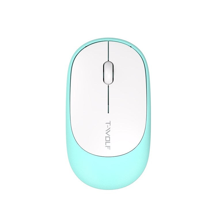 T-WOLF TF770 2.4G Wireless Keyboard Mouse Round Keycap Comfortable Mute Typing Keyboard Mouse Set - Blue