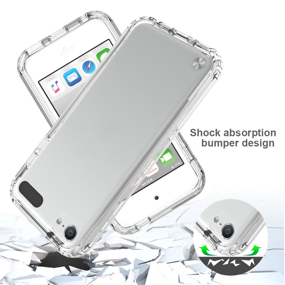 Transparent Hybrid Shockproof Phone Case Cover for iPod Touch 5/6/7, High Clarity Protective Back Cover